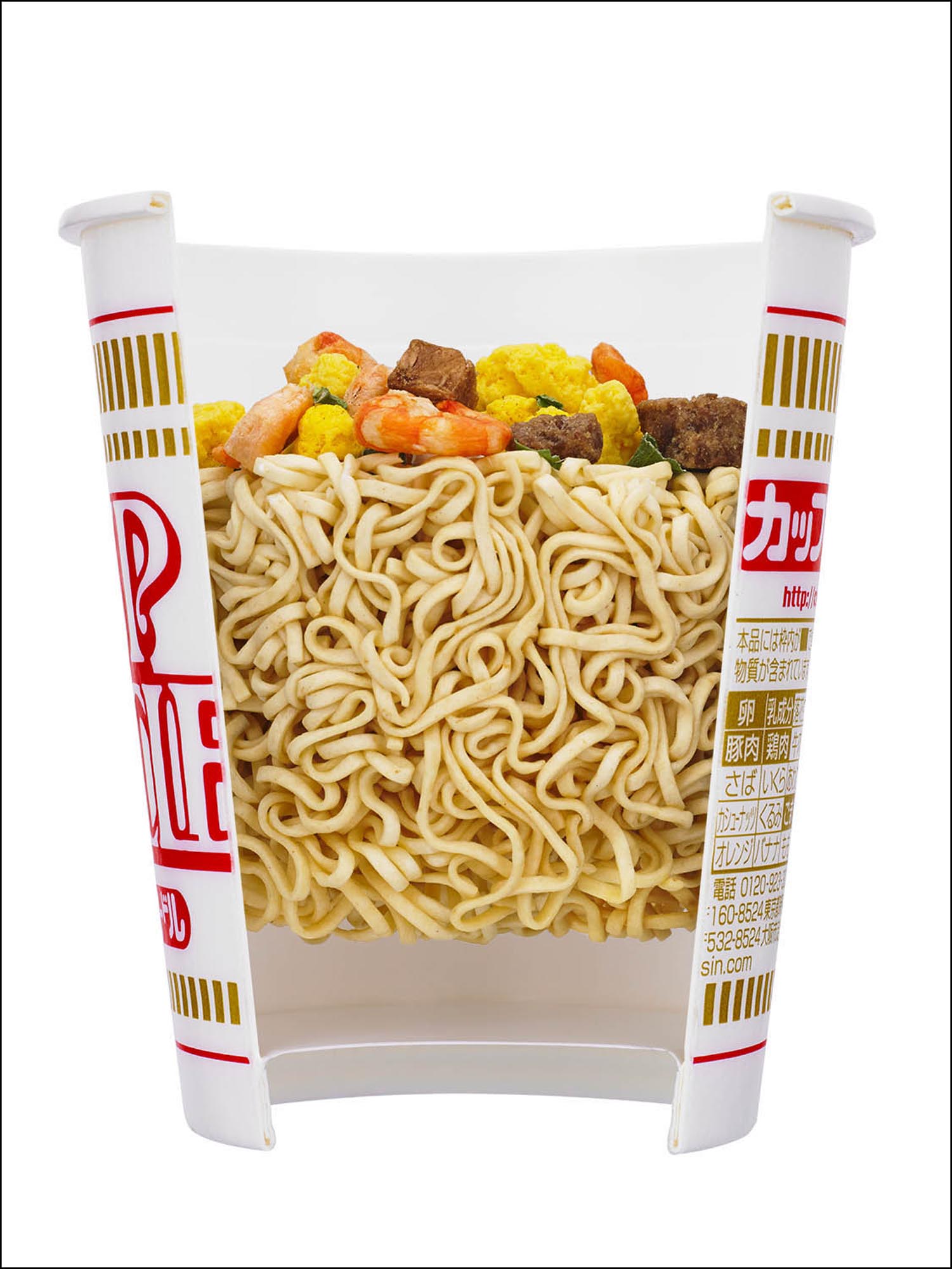 カップヌードル断面の撮影　商品撮影